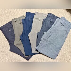 Bundle of 6 pairs of Banana Republic Men's Dress Pants - Blue, Gray, and Tan
